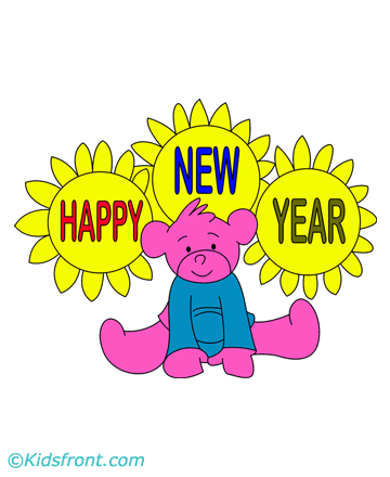 Funny New Year Coloring Pages